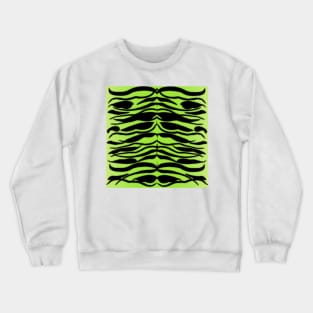 Tiger Skin Striped Pattern in Lime Green Crewneck Sweatshirt